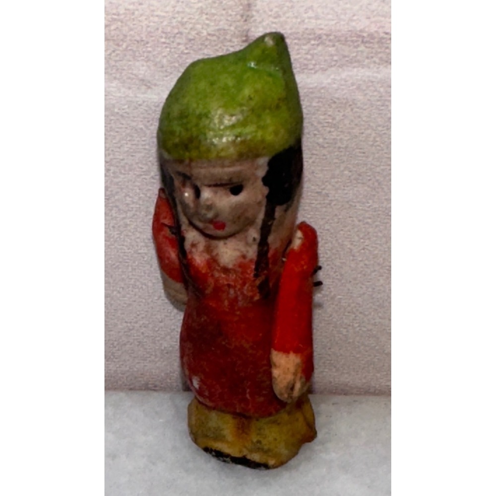Antique Miniature Bisque Doll Hand Painted Made in Japan Jointed Arms 2.25 Inch
